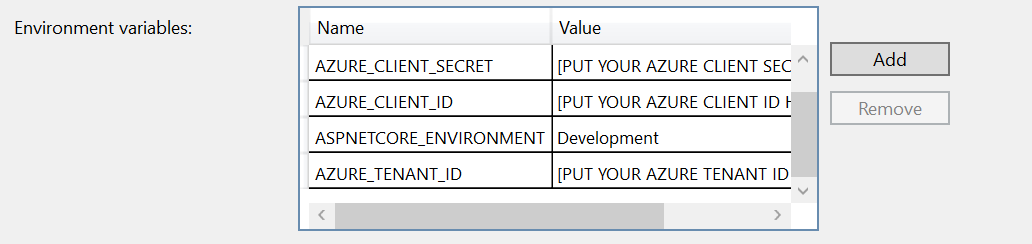 Zetten Azure Environment variabelen